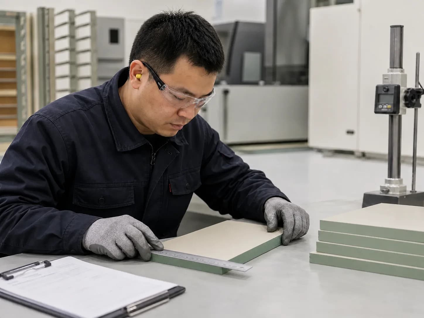 CUZI MDF quality inspection for moisture resistant MDF boards